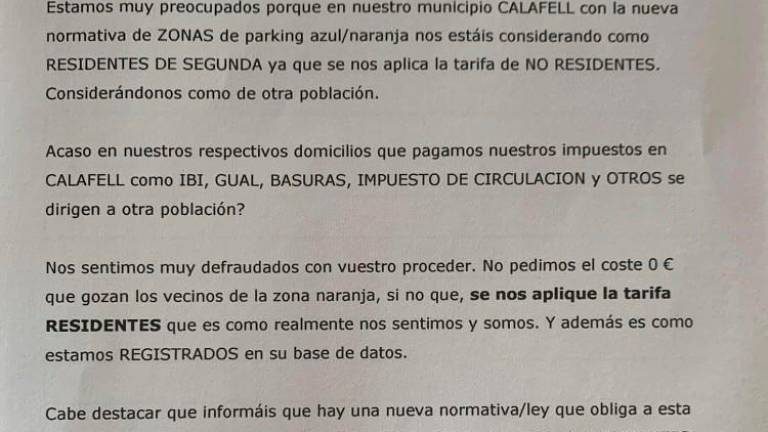 $!La carta de la recogida de firmas.