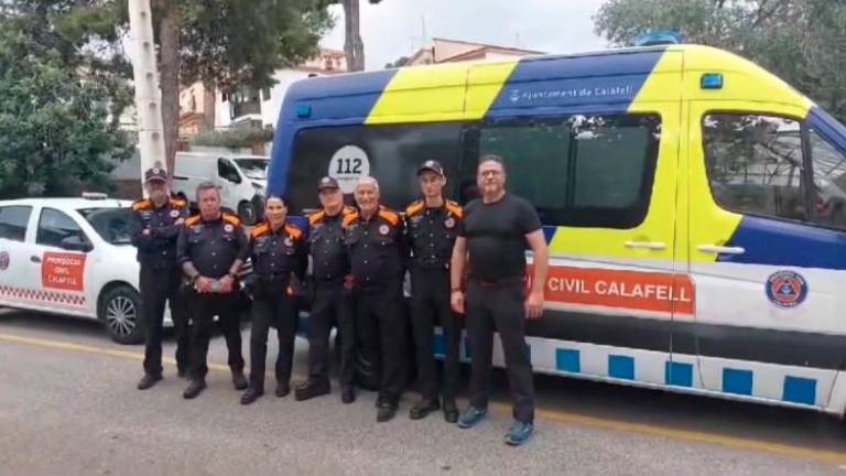 Equipo de voluntarios de Protección Civil de Calafell.