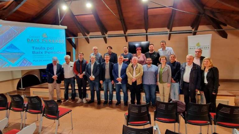 Los representantes de la comarca en la presentación de la Hoja de Ruta.