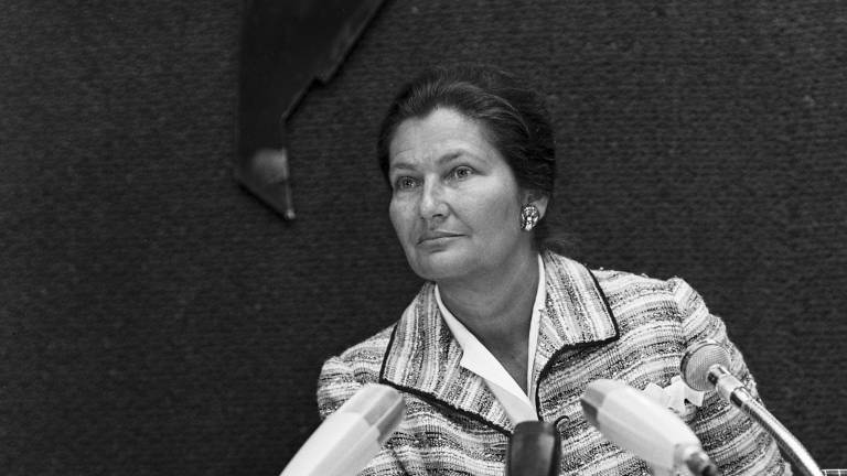 Simone Veil, primera presidenta del Parlamento Europeo en 1979, francesa y superviviente de Auschwitz. foto: CEDIDA