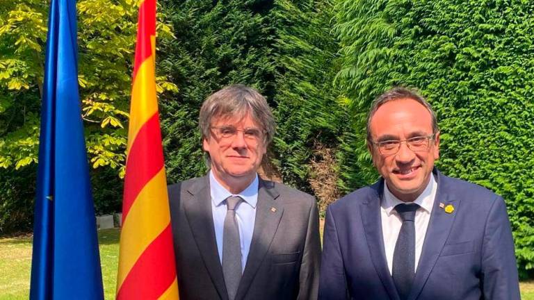 Carles Puigdemont i Josep Rull, a Bèlgica. Foto: @joseprull