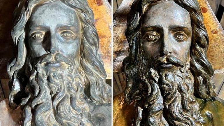 $!El antes y después de una de las piezas restauradas.
