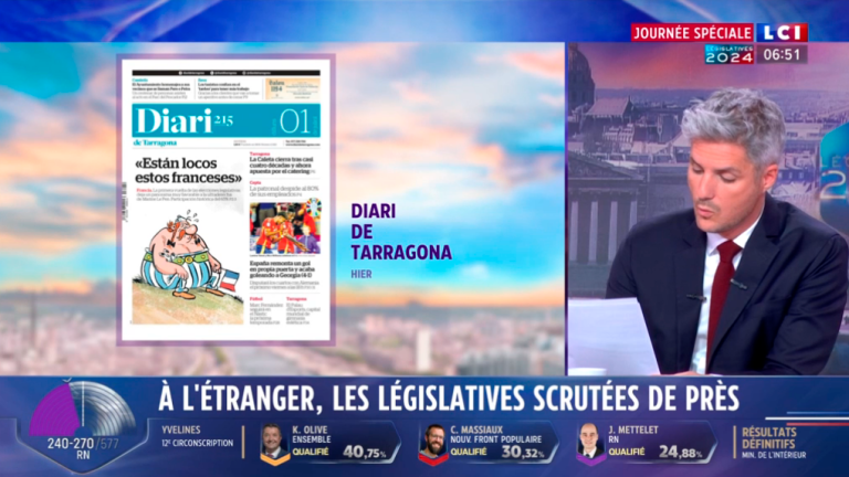 Captura de pantalla del programa Le 6-9 con el periodista Jean-Baptiste Boursier del canal TF1