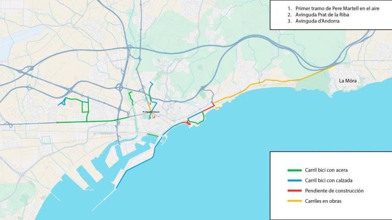 $!«Fragmentada» y «poco extensa», así es la red de carriles bici de Tarragona