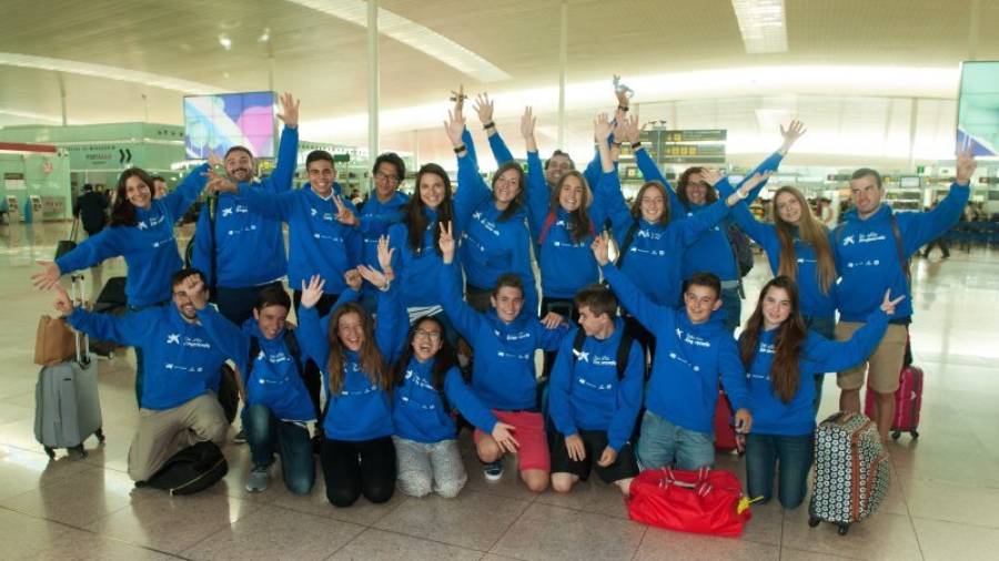 Els equips catalans abans d´agafar l´avió amb destinació a San Francisco. Foto: CaixaBank