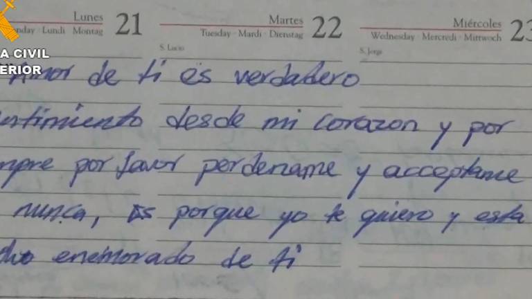 $!Extracto de uno de los mensajes en una agenda de las víctimas