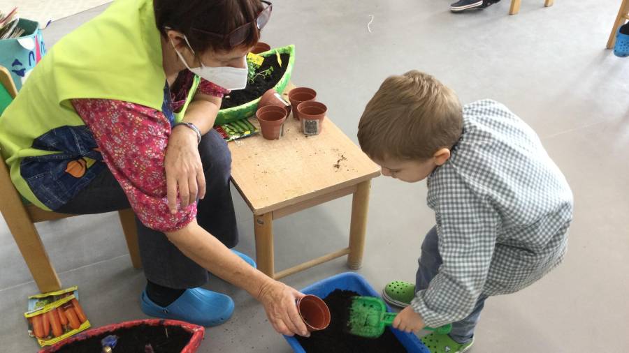 El huerto escolar es un proyecto multidisciplinar en el que participan todos los alumnos y alumnas. Foto: Cedida