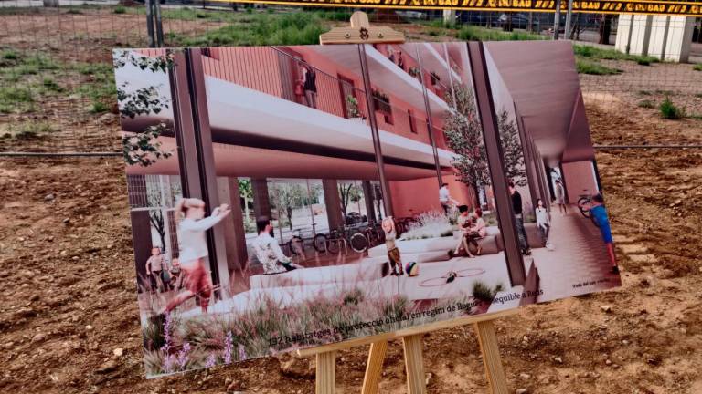 $!Aspecto de cómo quedarán los pisos de protección oficial. En el detalle se ve una especie de patio interior. Foto: C. Valls