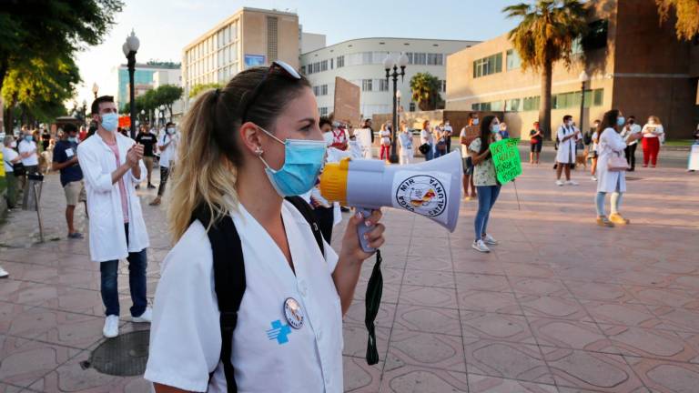 Protesta de doctores en Tarragona durante la pandemia. Foto: Pere Ferré