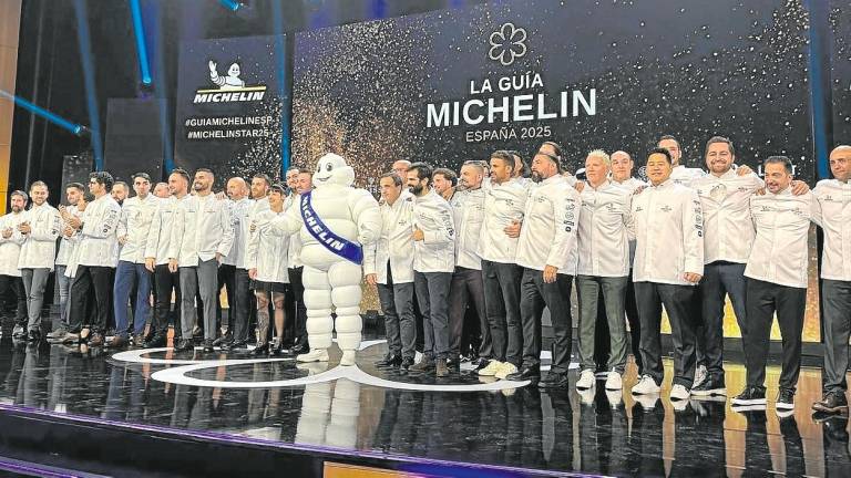 Foto de familia de los cocineros que este año suman estrella. Foto: Guía Michelin